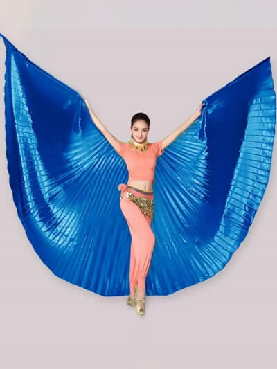Плиссированные крылья для восточных танцев Isis на рост 150-175см, синие-2