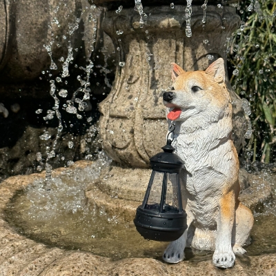 Садовая фигурка на солнечной батарее Корги Fluffly-3